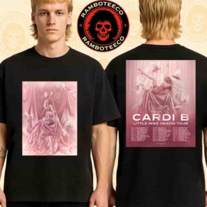 Official Poster Cardi B Little Miss Drama Tour Dates List 2025 Merch Two Sided T-Shirt