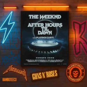 Official Poster The Weeknd After Hours Til Dawn Stadium Europe And UK Tour Dated List 2026 With Playboi Carti Home Decor Poster Canvas