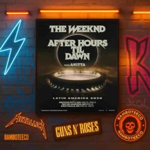Official Poster The Weeknd After Hours Til Dawn Stadium Latin America Tour Dated List 2026 With Anitta Home Decor Poster Canvas