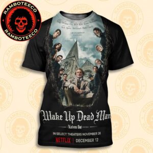 Official Poster Wake Up Dead Man A Knives Out Mystery Release In Theaters On Nov 26 And In Netflix On Dec 12 2025 All Over Print T-Shirt