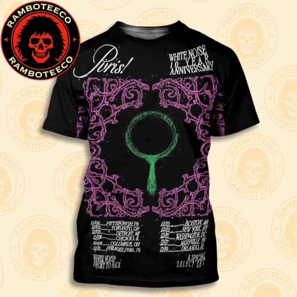 PVRIS White Noise 10 Year Anniversary Tour Dates List 2025 All Over Print T-Shirt