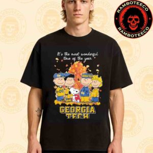 Peanuts Characters X Georgia Tech NFL Its The Most Wonderful Time Of The Year Merchandise Unisex T-Shirt