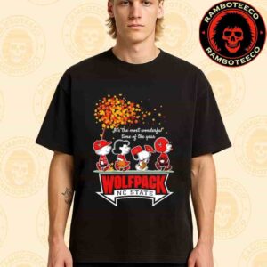 Peanuts Characters X NC State Wolfpack NFL Its The Most Wonderful Time Of The Year Merchandise Unisex T-Shirt