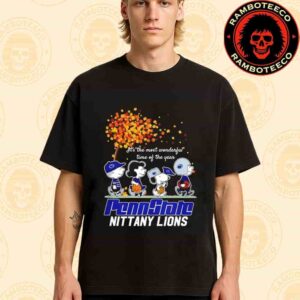 Peanuts Characters X Penn State Nittany Lions NFL Its The Most Wonderful Time Of The Year Merchandise Unisex T-Shirt