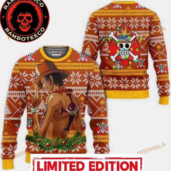 Portgas Ace One Piece Anime Xmas Gift Ugly Christmas Sweater