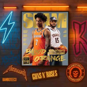 SLAM 258 Magazine Kiyan Anthony And Carmelo Anthony NBA Blood Orange Home Decor Poster Canvas