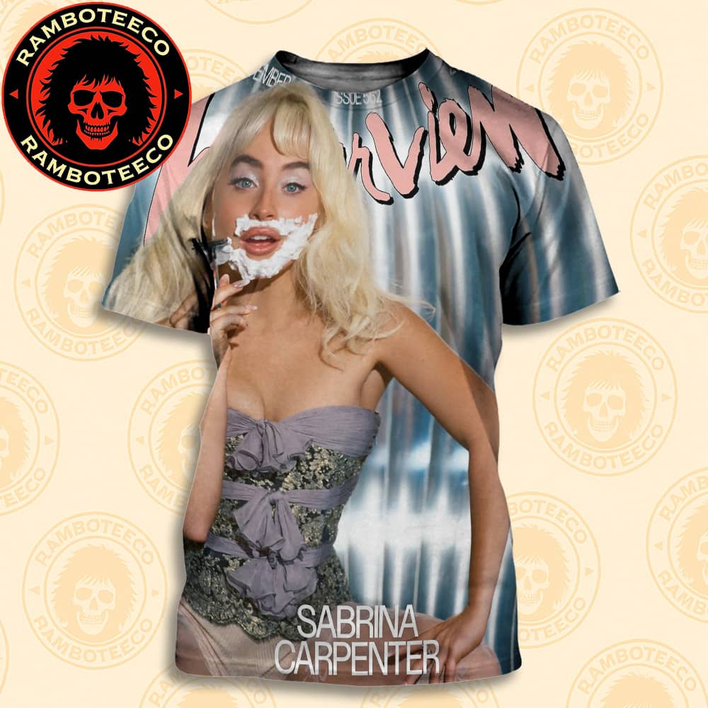 Sabrina Carpenter Cover Interview Magazine September 2025 Issue 562 All Over Print T-Shirt Sabrina Carpenter Cover Interview Magazine September 2025 Issue 562 All Over Print T-Shirt
