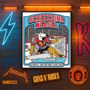Screeching Weasel Concert Poster In Chicago IL On Sept 21st 2025 At Riot Fest Home Decor Poster Canvas
