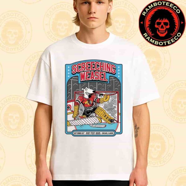 Screeching Weasel Concert Poster In Chicago IL On Sept 21st 2025 At Riot Fest Merchandise Unisex T-Shirt