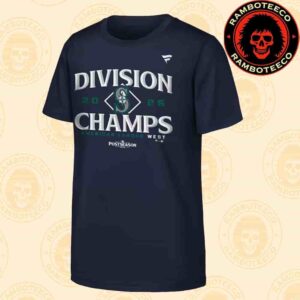 Seattle Mariners MLB Fanatics 2025 AL West Division Champions Locker Room Merchandise Unisex T-Shirt