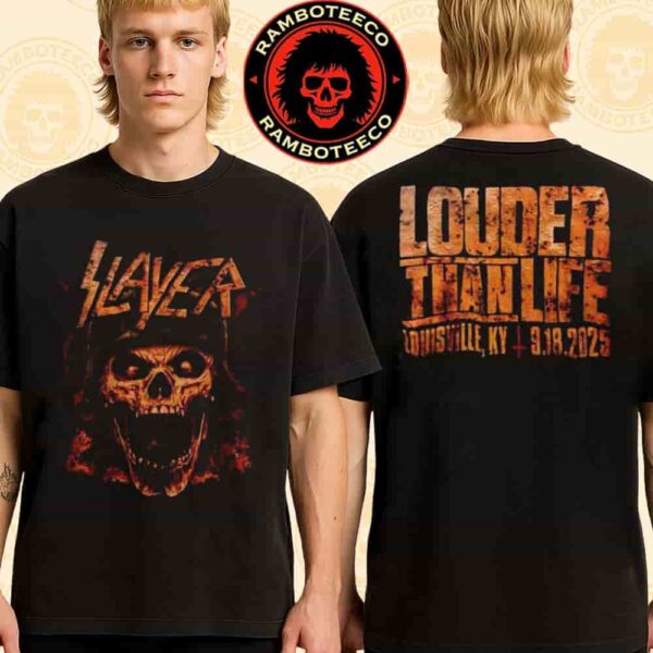 Slayer Louder Than Life Festival 2025 Event Tee In Louisville KY On Sept 18-21 2025 Merch Two Sided T-Shirt