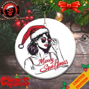 Taylor Swift Merry Swiftmas Santa Hat SVG Christmas Tree Decorations Ornament