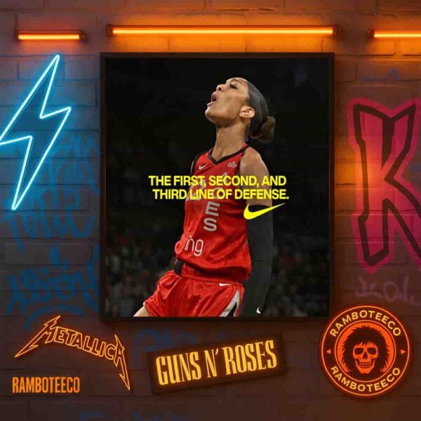 The First Second And Third Line Of Defense Nike x A’ja Wilson Las Vegas Aces WNBA Home Decor Poster Canvas