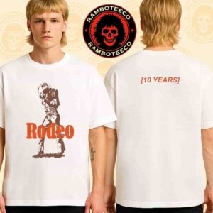 Travis Scott Rodeo 10 Years Anniversary Collection 2025 Merch Cowboy Print Two Sided T-Shirt