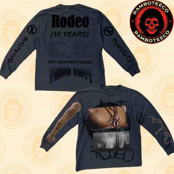 Travis Scott Rodeo 10 Years Anniversary Collection 2025 Merch Desert Longsleeve All Over Print T-Shirt
