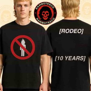 Travis Scott Rodeo 10 Years Anniversary Collection 2025 Merch La Flame Print Two Sided T-Shirt